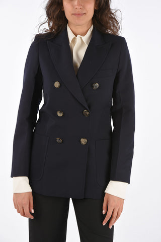 Blazer Doppiopetto con Tasche a Toppa