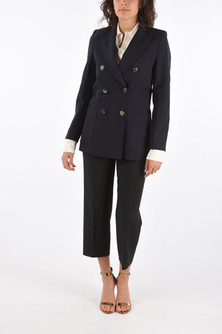 Blazer Doppiopetto con Tasche a Toppa