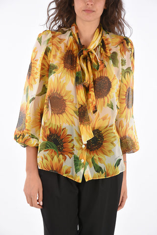 Blusa Tie Neck in Seta