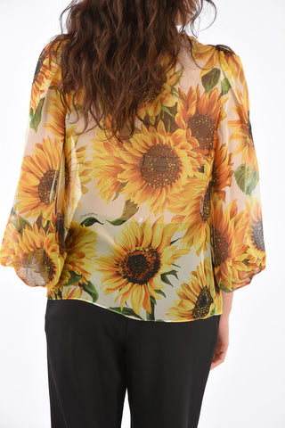 Blusa Tie Neck in Seta