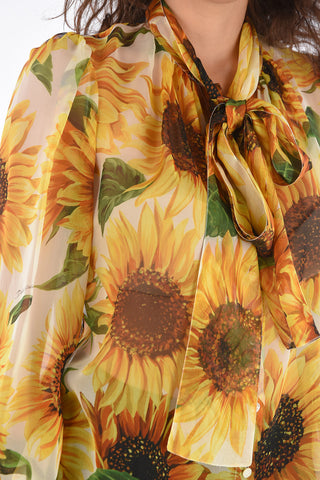 Blusa Tie Neck in Seta