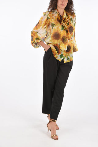 Blusa Tie Neck in Seta