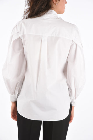 Cotton Tie Neck Collar Shirt