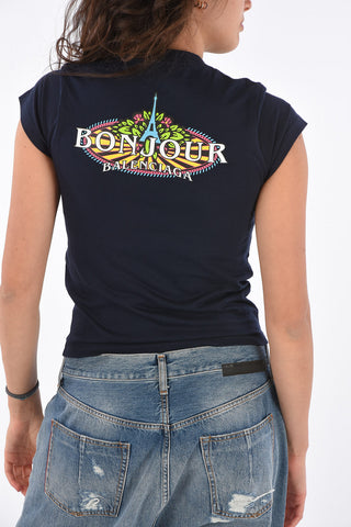 T-shirt BONJOUR con Stampa