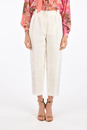 Double Pleated Lace Side Band Pants