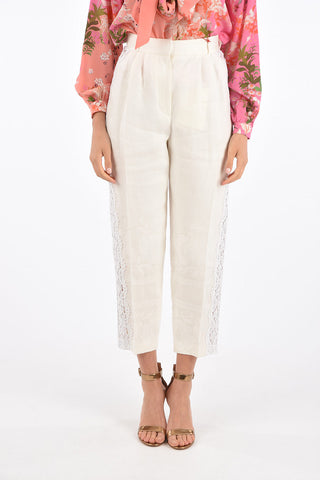 Double Pleated Lace Side Band Pants