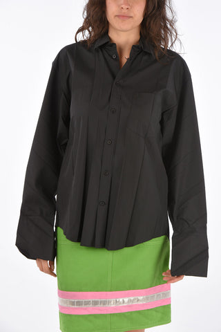 Accordion Shirt with Spread Collar