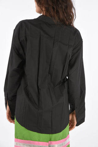 Accordion Shirt with Spread Collar