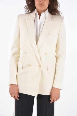 Double-Breasted Peaked Lapel Blazer