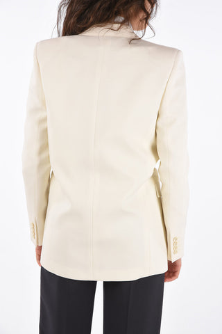 Double-Breasted Peaked Lapel Blazer