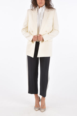 Double-Breasted Peaked Lapel Blazer