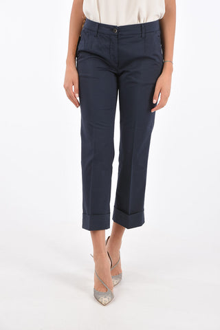 Cuffed Hem Cropped Pants