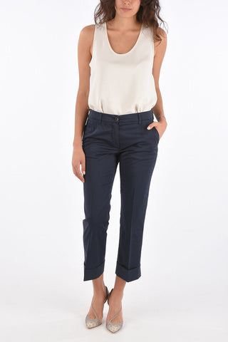 Cuffed Hem Cropped Pants
