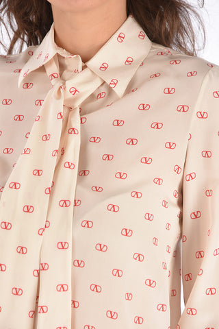 GARAVANI Silk Monogram Shirt with Bow 