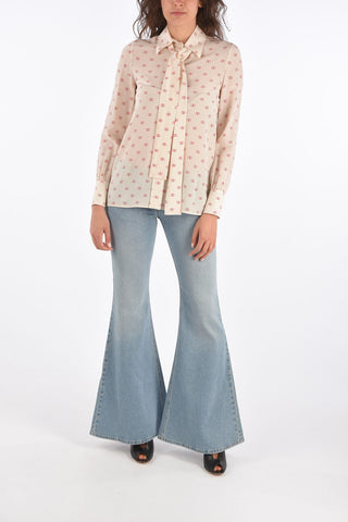 GARAVANI Silk Monogram Shirt with Bow 