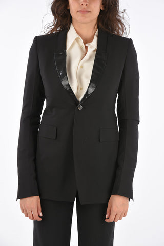 1 Button Blazer with Coated Revers