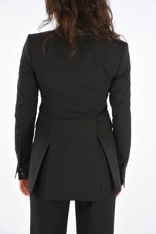 1 Button Blazer with Coated Revers