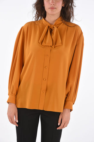 Silk Tie-neck Blouse