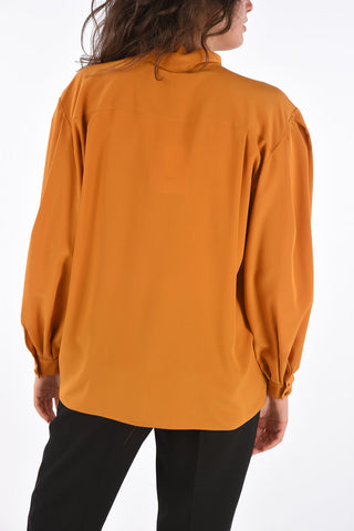 Silk Tie-neck Blouse