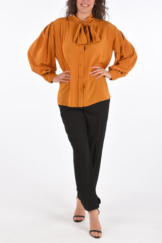Silk Tie-neck Blouse
