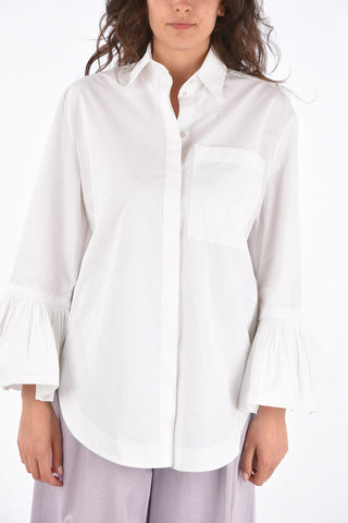 LE BLANC Flounced Sleeve Shirt
