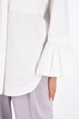 LE BLANC Flounced Sleeve Shirt