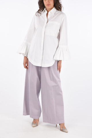 LE BLANC Flounced Sleeve Shirt
