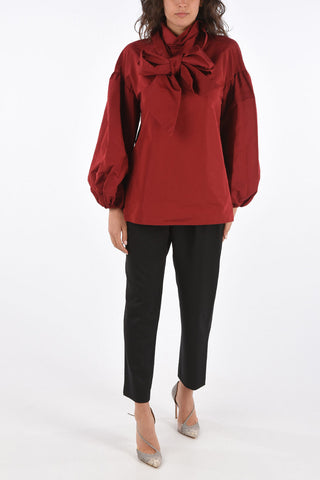 GARAVANI Blusa Tie Neck con Maniche Long Lantern