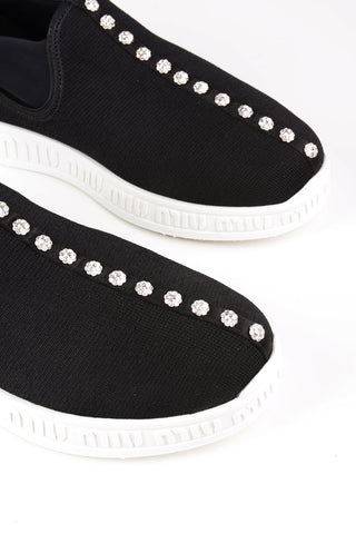 Sock Sneakers with Jewel Applications