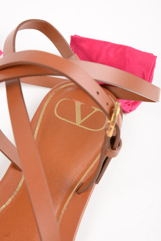 GARAVANI Leather Thong Sandals with Ribbon