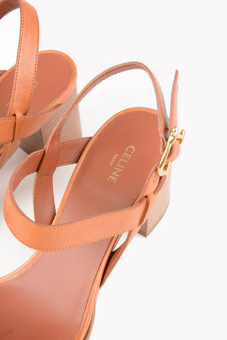 Leather Sandals with Logoed Horsebit 6cm