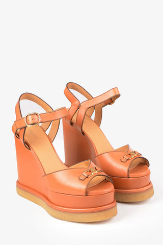 Leather Wedges with Crepe Sole 13cm