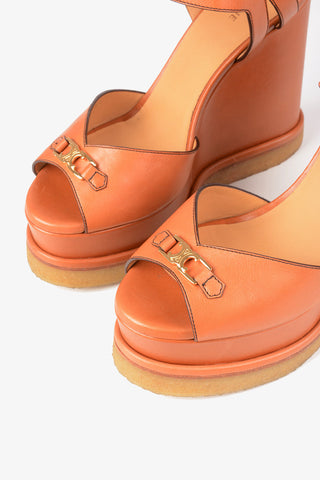 Leather Wedges with Crepe Sole 13cm