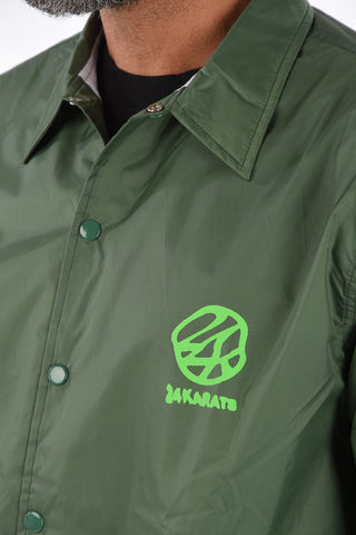 printed snap button outerwear jacket