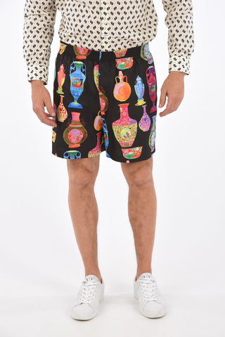 shorts stampati con elastico in vita