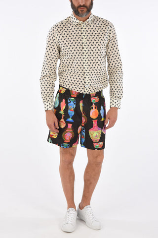shorts stampati con elastico in vita