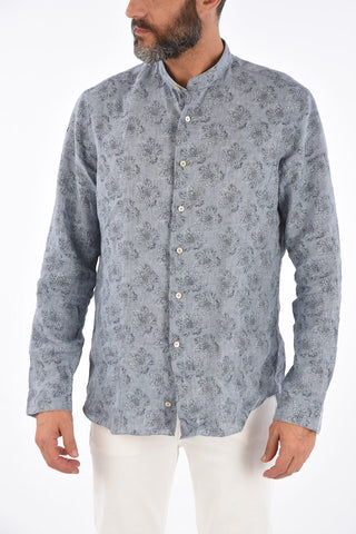 flax mandarin collar shirt