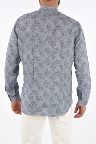 flax mandarin collar shirt