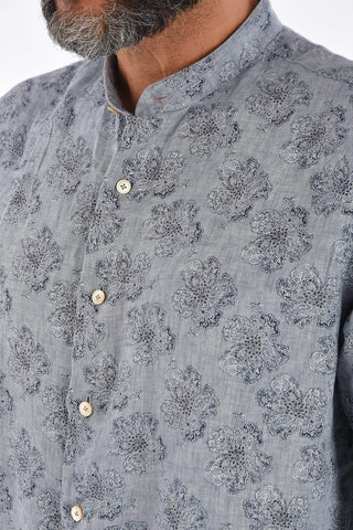 flax mandarin collar shirt