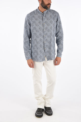 flax mandarin collar shirt