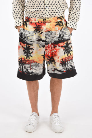 printed silk shorts
