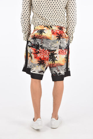 printed silk shorts