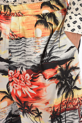printed silk shorts