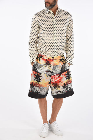 printed silk shorts