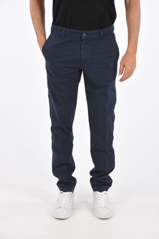 stretch cotton belt loops trousers