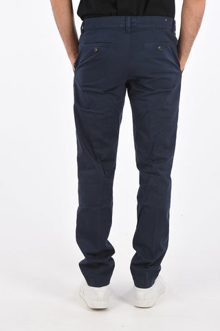 stretch cotton belt loops trousers