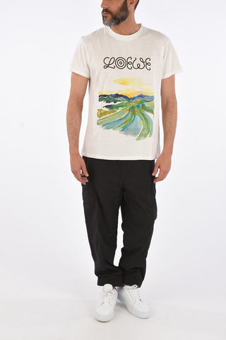 t-shirt girocollo con stampa