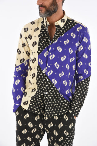 camicia fantasia astratta button-down