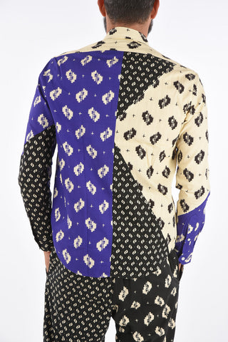 camicia fantasia astratta button-down