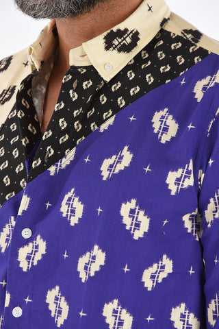 camicia fantasia astratta button-down